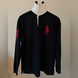 Polo Ralph Lauren Black Big Pony Polo Long Sleeve Shirt Medium